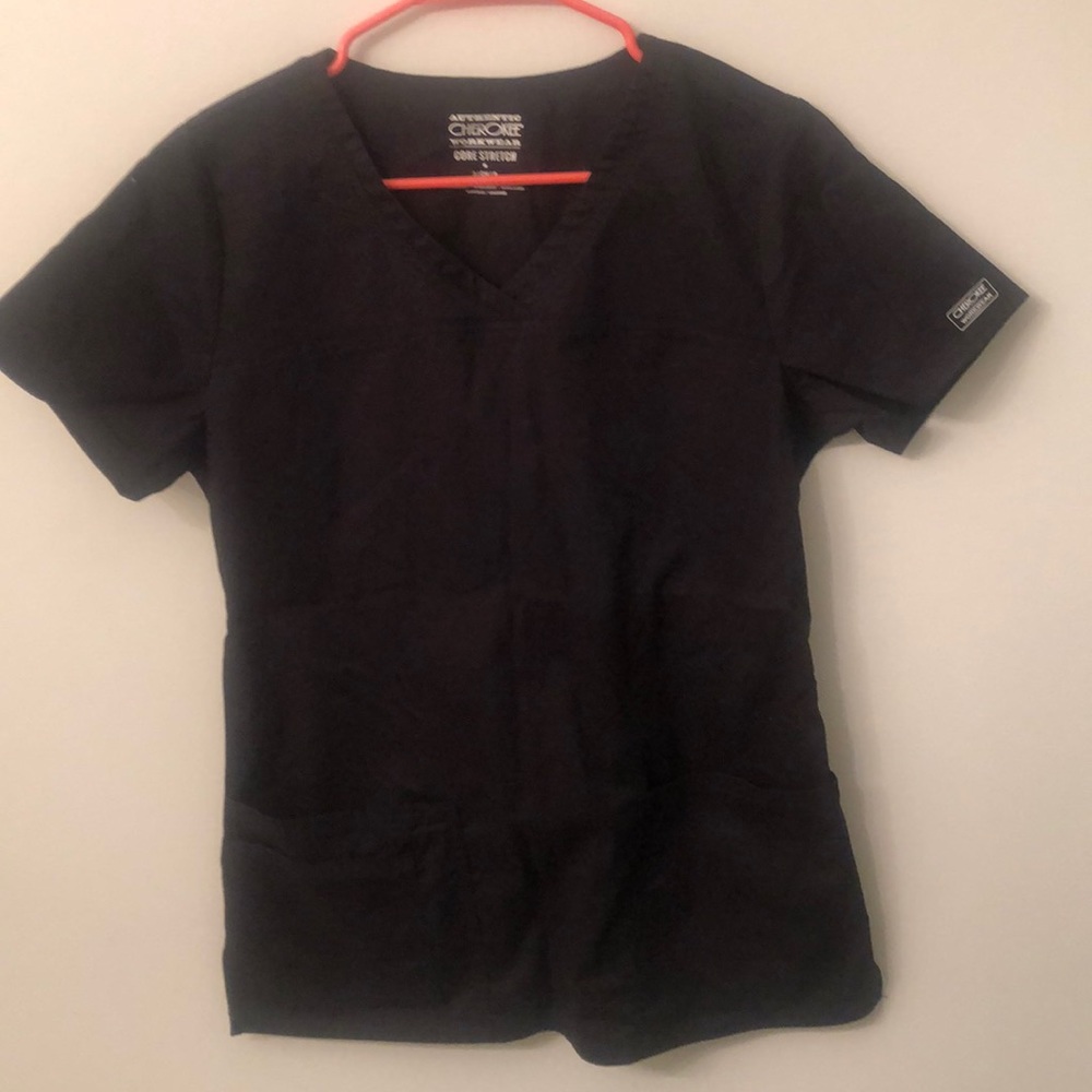 Black Cherokee Scrub Top NWOT
